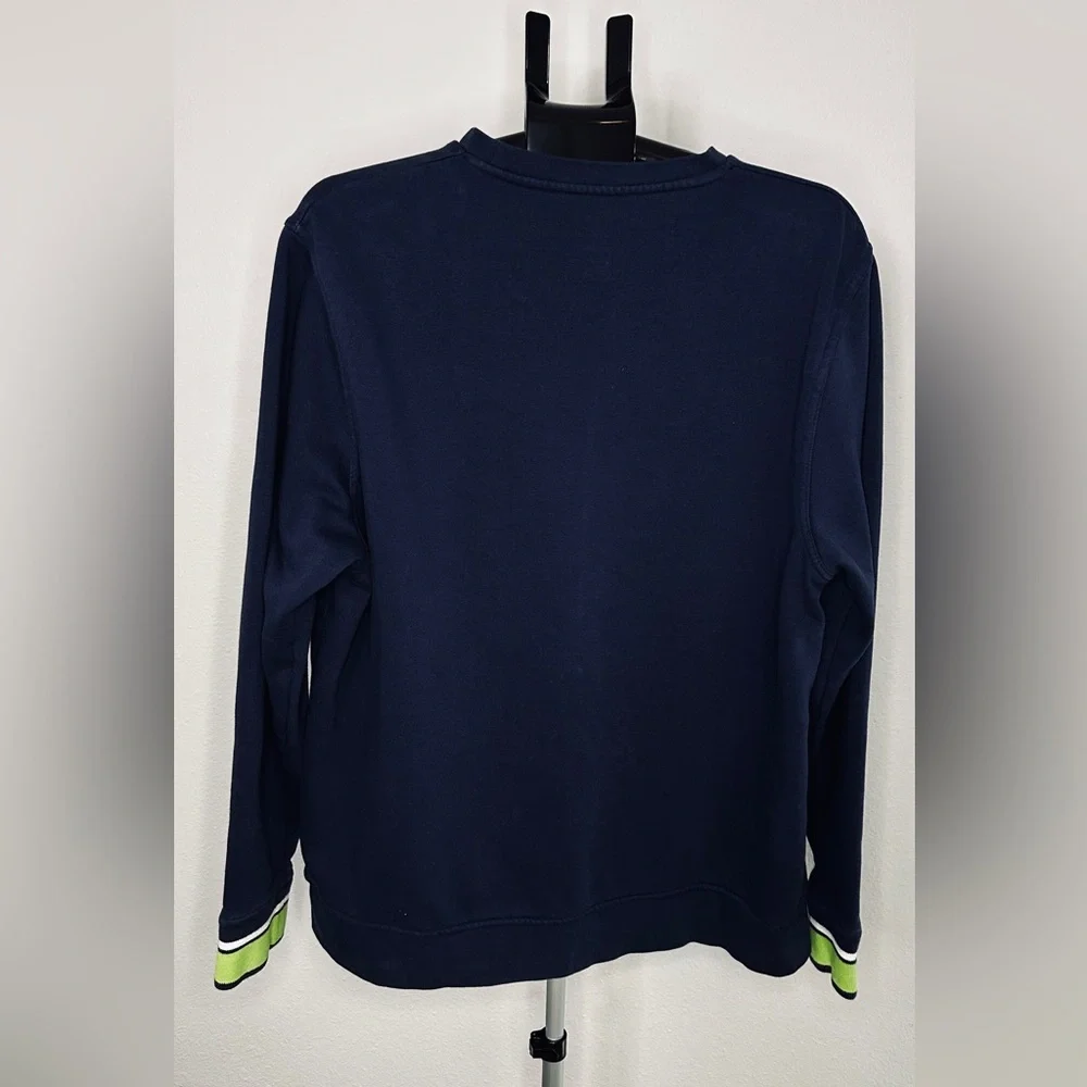 Men's Seattle Seahawks‎ Majestic Crewneck Sweatshirt XL NFL Fleece REI Blue